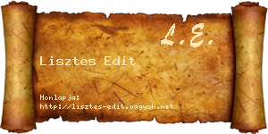 Lisztes Edit névjegykártya